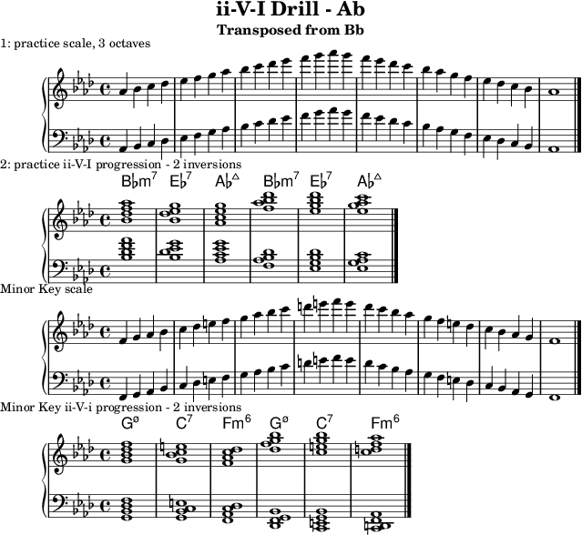First line of ii-V-I Drill in Ab