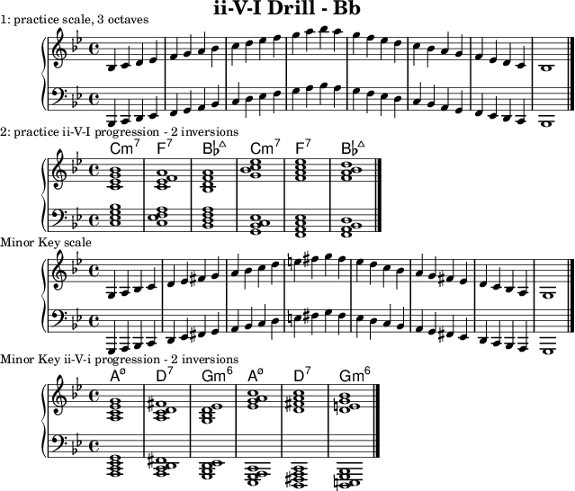 First line of ii-V-I Drill in Bb